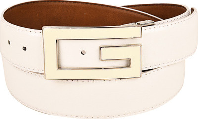 

Ukart Men Casual, Formal, Party White Artificial Leather Belt