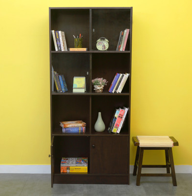 

HomeTown Crony Bookshelf Large Engineered Wood Semi-Open Book Shelf(Finish Color - Brown)