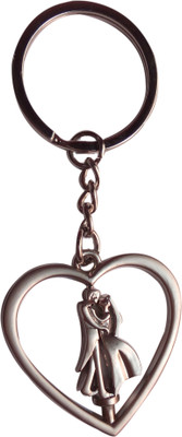 

JOSHISNEST Cute Dancing Heart Couple Key Chain(Silver)