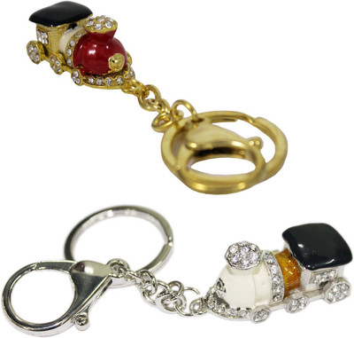 

Tootpado Mini Train (Pack of 2) - LNTq004 - Stylish Stone Metal Keychain Crystal Keyring Key Chain