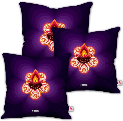 Indigifts Printed Cushions Cover(Pack of 3, 45 cm*45 cm, Blue)