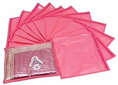 

Ruhi's Creations 1 Pink Saree Covers (Pack of 12) Pink 1001(Pink)