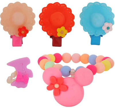 

Maayra Girls's Love Hat Kitty Pack of 6 Hair Accessory Set(Multicolor)