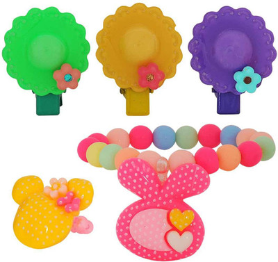 

Maayra Girls's Hat Kitty Pack of 6 Hair Accessory Set(Multicolor)