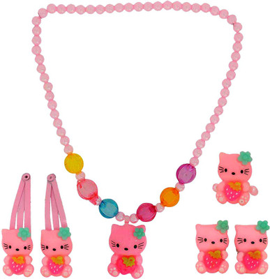

Maayra Girls's Kitty shape Pack of 6 Hair Accessory Set(Pink)