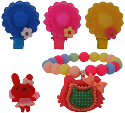 

Maayra Girls's Kitty Hat Pack of 6 Hair Accessory Set(Multicolor)