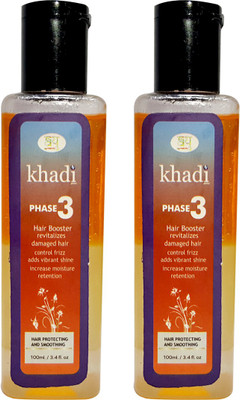 

Khadi Global 3Phase Hair Revitalizer Hair Serum 100% Natural & Safe ( No Mineral Oil No Parabens) 100 ml Pack of 2 Hair Oil(200 ml)