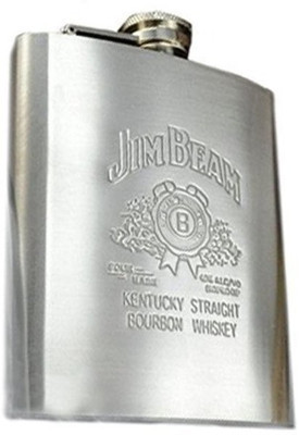 

Skywalk Jim Beam Design Embossed 7 Oz Stainless Steel - Alcoholic Beverage Holder Stainless Steel Hip Flask(207 ml)