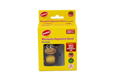 

runbugz MONKEY MOSQUITO REPELLENT BAND WITH 2 REFILLABLE TABS Yellow - 1 Month Pack