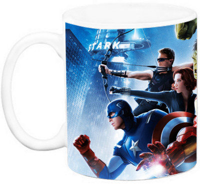

EFW Marvel Avengers superheros - Ironman,hulk,Thor,captain america Ceramic Mug(325 ml), Multicolor