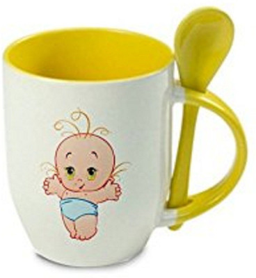 

Lilsta Personalized Spoon - Yellow Ceramic Mug(100 ml)