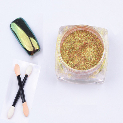 

Born Pretty 1 Box Mirror Golden Shinning Mirror Nail Glitter powder Nail Art Tip Decoration Magic Glimmer Powder Women Nails DIY Decoration #2(Golden)