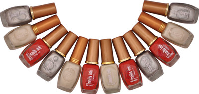 

Nails Ink crazyredwhite,silver Multicolour(Pack of 12)
