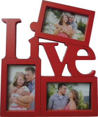 

ME Decor Generic Photo Frame(Red, 3 Photos)