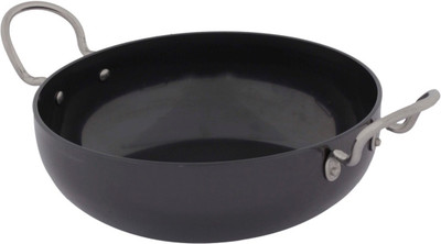 

Dailyware Hard Anodized Deep Kadahi/Kadai with 304 SS Handles,Black Kadhai 38 cm(Aluminium)