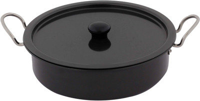 

Dailyware Hard Anodized SautePan/Lagdi with Anodized lid,304 SS Handles,3.5 ltr,Black Saute Pan 32 cm diameter with Lid(Aluminium)