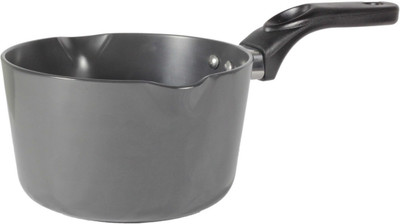 

Dailyware Hard Anodized TaperSaucePan/Milkpan with two-sided spout,long Bakelite Handle,2.5 ltr,Black Sauce Pan 37 cm diameter(Aluminium)