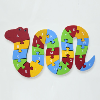 

Hnt Kids wooden take apart snake puzzle with alphabet and number(26 Pieces)