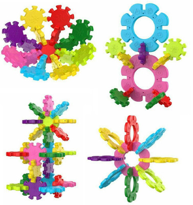 

Toys Bhoomi Huge Interlocking Snowflakes Brain Flakes Learning Building Blocks - 56 Piece(Multicolor)