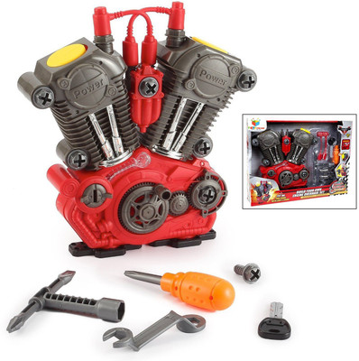 Toys Bhoomi Build Your Own Motorcycle Engine Overhaul Set with Lights Sound Mechanics Construction Toy Modification Playset 20 Pieces Multicolor