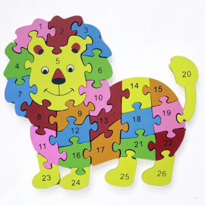 

Hnt Kids wooden take apart lion puzzle with alphabet and number(26 Pieces)