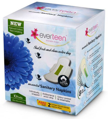 

everteen natural cotton sanitary napkin Sanitary Pad(Pack of 10)