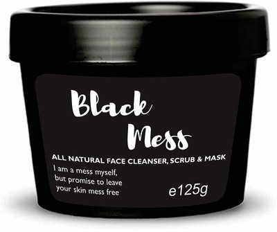 

Ryaal Black Mess - Activated Charcoal Scrub Mask Cleanser - For Deep Cleansing & Exfoliation - Pore Minimizer & Reduces Wrinkles, Acne Scars & Anti Cellulite Treatment - Great Body Scrub & Facial Cleanser Scrub(125 g)
