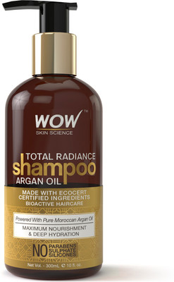 WOW SKIN SCIENCE Total Radiance Shampoo - infused with Argan Oil - No Parabens, Sulphates & Silicones  (300 ml)
