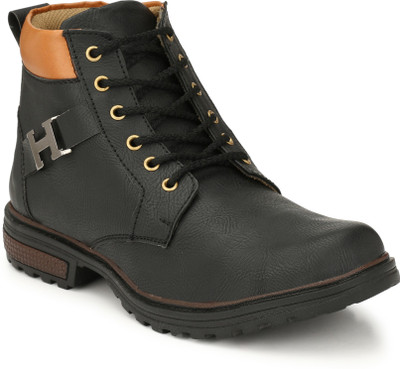 

OLADIN Mens OUTDOOR BOOTS Synthetic Leather - BLACK/BROWN (NHT-20006) Boots For Men(Brown, Black
