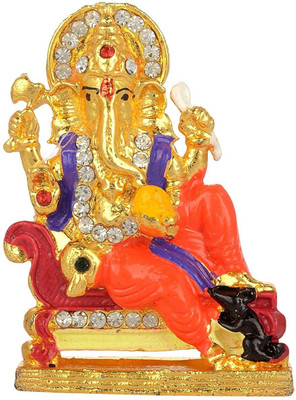 

Kulin Anmol Bhima God Ganesh | Ganpati | Lord Ganesha Idol | Statue For Car Dashboard | Home Decor | Gifting Decorative Showpiece - 5 cm(Alloy, Multicolor)