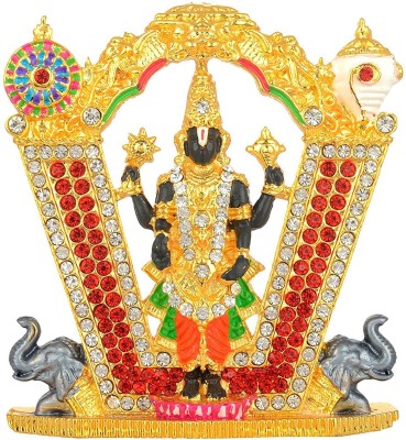 Kulin Tilak God Balaji Idol | Statue For Car Dashboard | Home Decor | Gifting Decorative Showpiece  -  7 cm(Alloy, Multicolor)