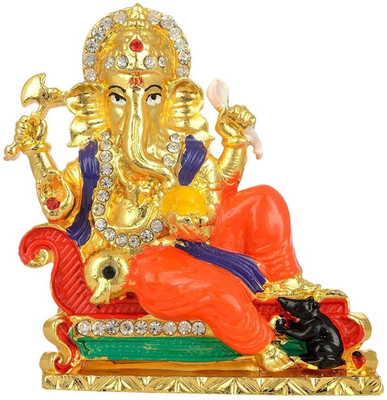 

Kulin Prince Bhima God Ganesh | Ganpati | Lord Ganesha Idol | Statue For Car Dashboard | Home Decor | Gifting Decorative Showpiece - 8 cm(Alloy, Multicolor)