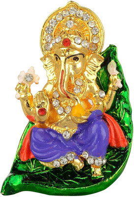 

Kulin Anmol Leaf God Ganesh | Ganpati | Lord Ganesha Idol | Statue For Car Dashboard | Home Decor | Gifting Decorative Showpiece - 5 cm(Alloy, Multicolor)