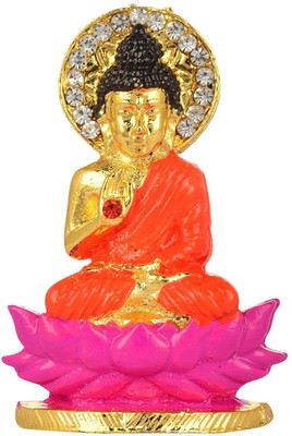 

Kulin An Nano Kamal Budh | Buddha Idol | Statue For Car Dashboard | Home Decor | Gifting Decorative Showpiece - 5 cm(Alloy, Orange, Pink, Gold)