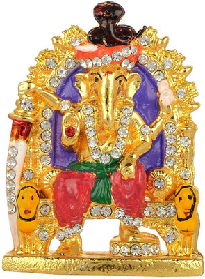 

Kulin Anmol Jai Malhar God Ganesh | Ganpati | Ganesha Idol | Statue For Car Dashboard | Home Decor | Gifting Decorative Showpiece - 5 cm(Alloy, Multicolor)