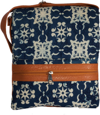 

AVISHA CREATIONS Women Casual Blue Cotton, Leatherette Sling Bag