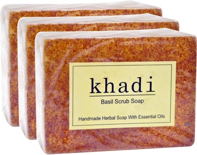 

Khadi Herbal Basil Scrub Soap(375 g, Pack of 3)