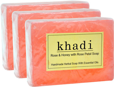 

Khadi Vagad's Khadi Rose & Honey with Rose Petals Soap(375 g, Pack of 3)