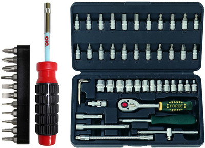 Digital Craft Force 1/4 Inch Socket Combination 46Pcs Set Diy Repair Tool Kit Model:2462 Socket Set(Pack of 46)