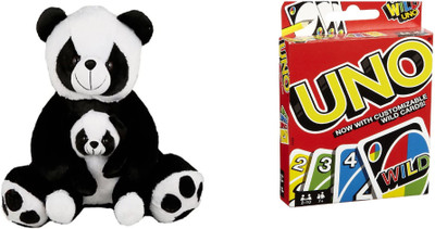 

Ktkashish Toys white & Black panda Teddy Bear 60 Cm & Get A Multi Color UNO Game - 24 inch(Multicolor)