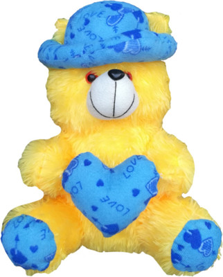 

COST TO COST Soft Toy Yellow Big Teddy Blue Cap - 34 cm(Yellow)