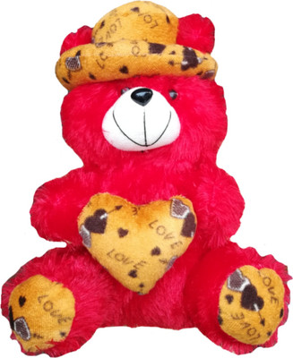 

COST TO COST Soft toy Big Heart Teddy Red and cap - 34 cm(Red, Multicolour)