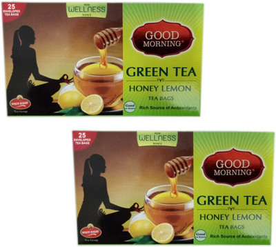 

Waghbakri Good Morning (Pack of 2) 25 Honey, Lemon Green Tea Bags(25 Bags, Box)