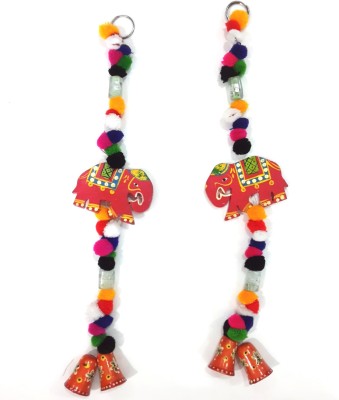 

ARIHANTENVIRO EWH-260 Toran(colorful cotton balls, wooden elephants, bells, rings)