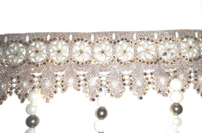 

ARIHANTENVIRO Lace type toran with small bells Toran(Metallic Bells, white pearls, Lace, metallic pearls)
