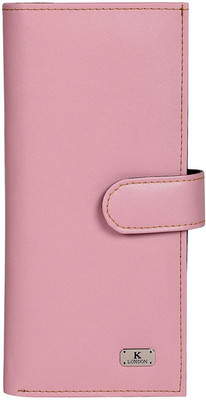 

K London Men Pink Artificial Leather Wallet(16 Card Slots), Baby pink