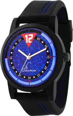 

Jack Klein Elegant Blue Round Dial Black Strap Watch - For Men