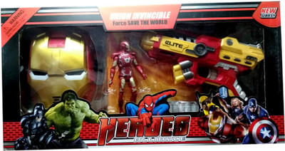 

VShine Avenger IronMan Play set with IronMan Tshirt , Costume , Action Figure , Mask + Gun(Red, Gold)