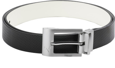 

Puma Men Casual Black Genuine Leather Belt, Black-white