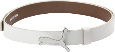Puma Women White Genuine Leather Belt, White 3